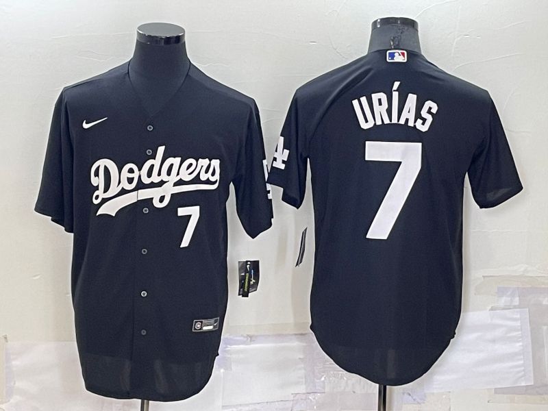 Men Los Angeles Dodgers #7 Urias Black Inversion Nike 2022 MLB Jerseys